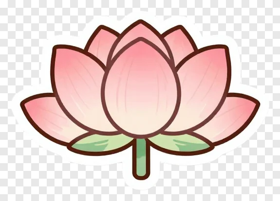 Pink lotus flower with curved stem.