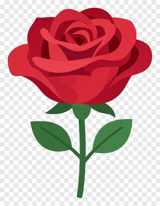 A glossy 3D rendered red rose.