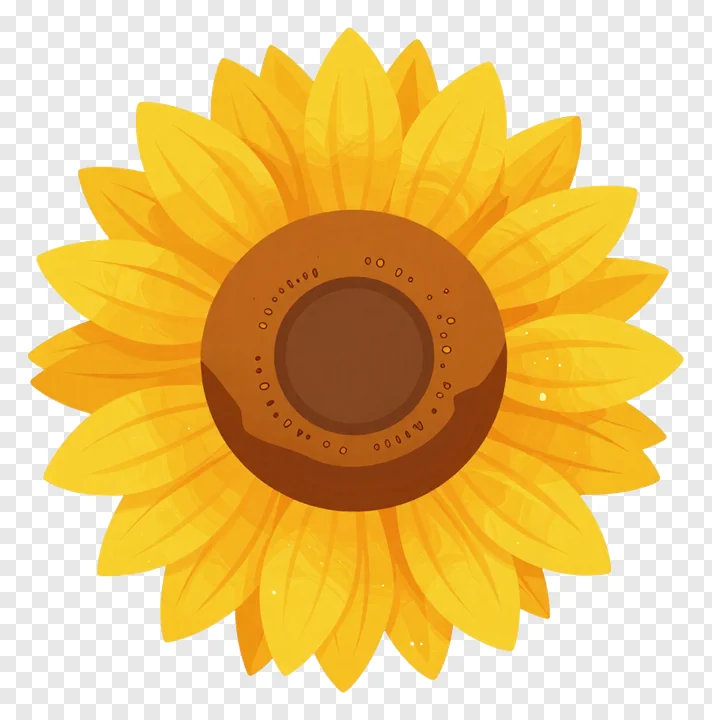 A sunflower with ink wash edges.