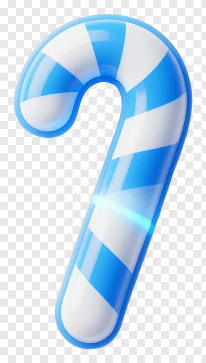 A blue and white striped candy cane.