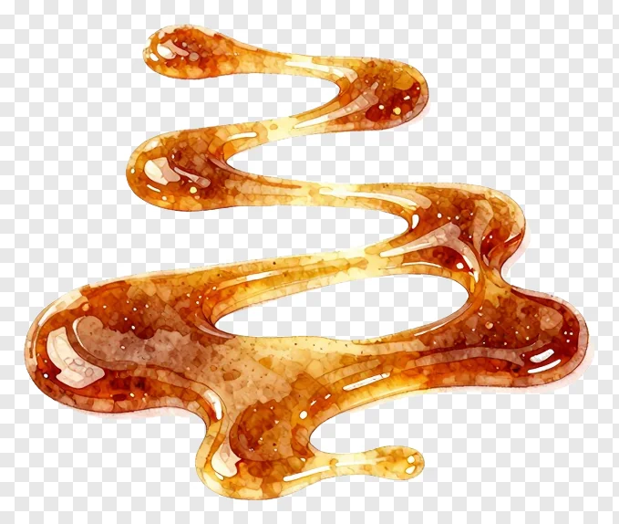 A swirl of caramelized sugar drizzle.