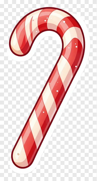 A red and white striped candy cane.