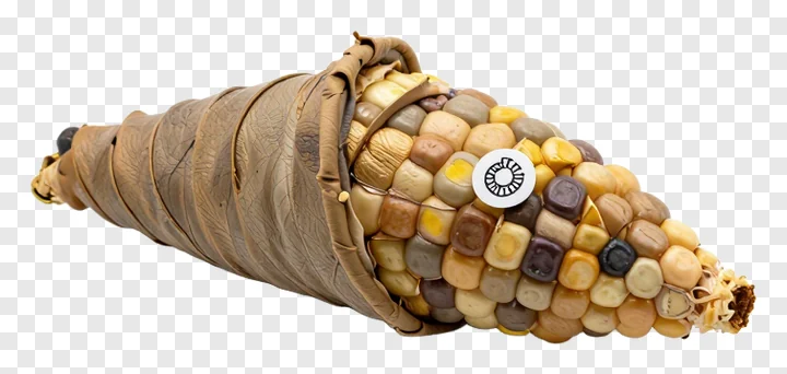 Cornucopia with earth-toned kernels and dried husk.