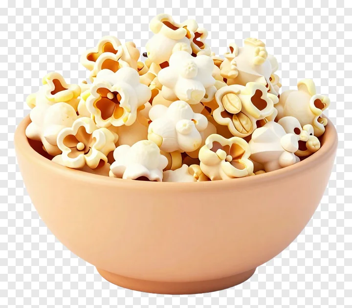 A bowl filled with creamy popcorn.