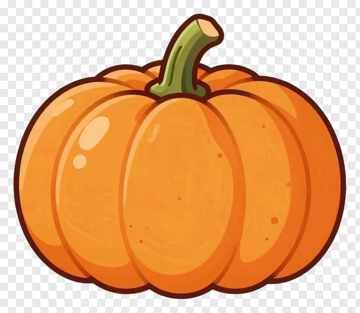 An orange pumpkin with a green stem.