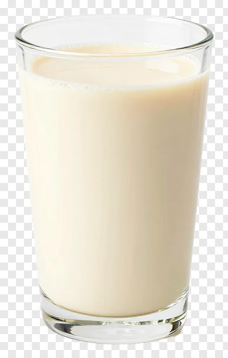 A glass containing creamy lassi.