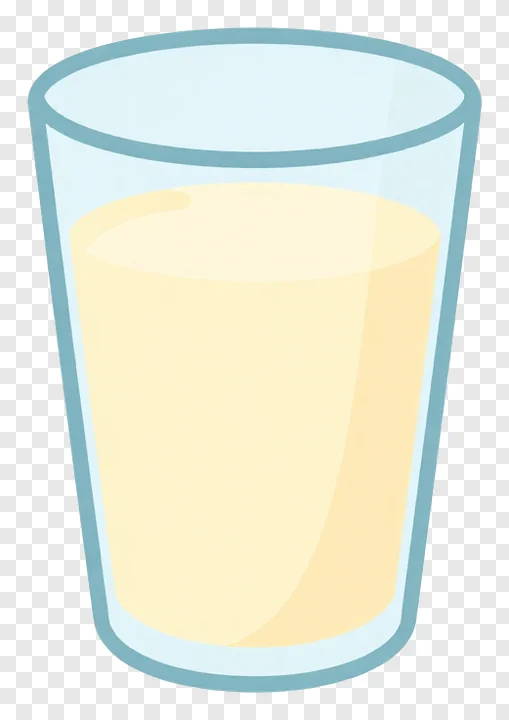 A glass containing a pale yellow beverage.