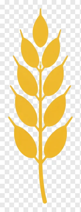 A golden wheat sheaf icon with a minimalist design.