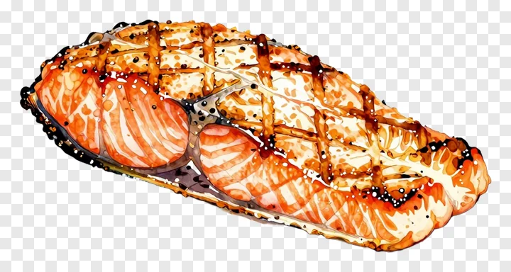 Grilled salmon fillet with sauce and pepper.