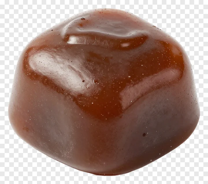 A single glossy brown kua sweet.