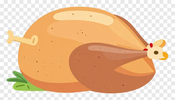 Cartoon roast turkey with herb garnish