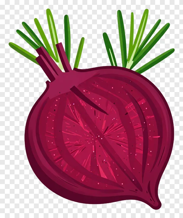 Roasted beetroot slice with rosemary garnish.