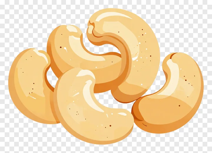 A group of roasted cashew nuts.