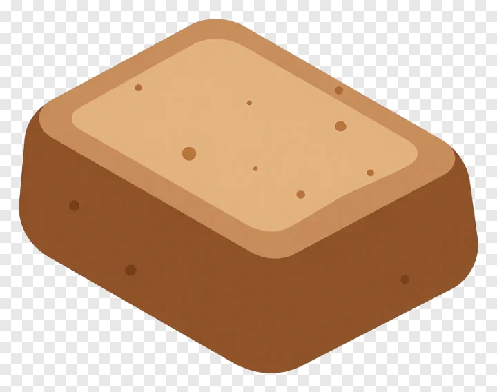 A single kaju katli sweet viewed from an isometric angle.