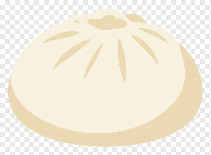 Top view of a steamed bao bun with pleated wrapper.