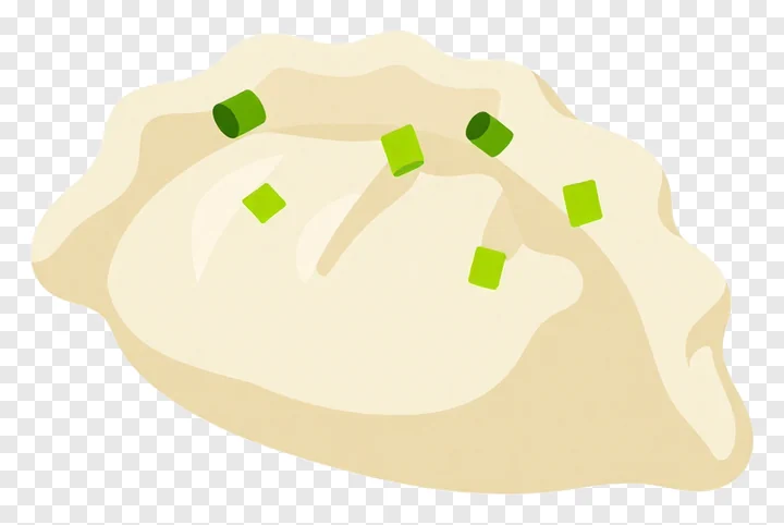 Steamed dumpling garnished with green onion.