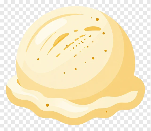 A scoop of vanilla ice cream with bean specks.