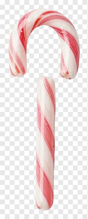 A vertical red and white candy cane.