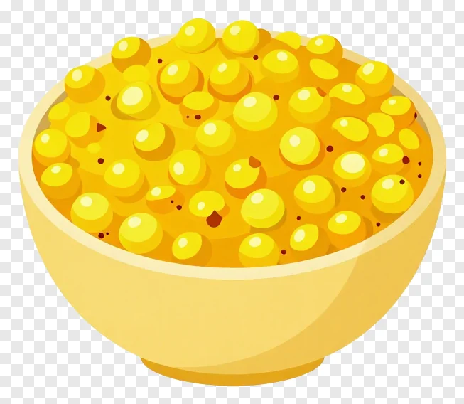A bowl of yellow chana dal with turmeric.
