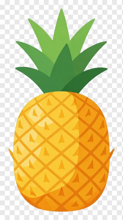 A pineapple with a green leafy crown.