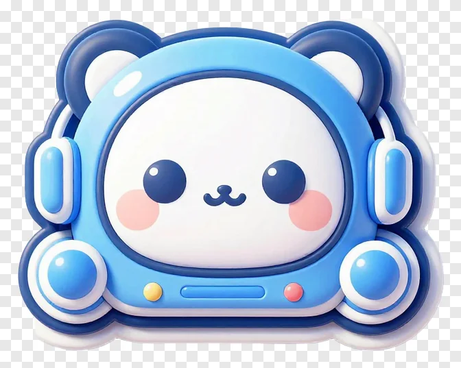 A cartoon character in a blue futuristic helmet frame.