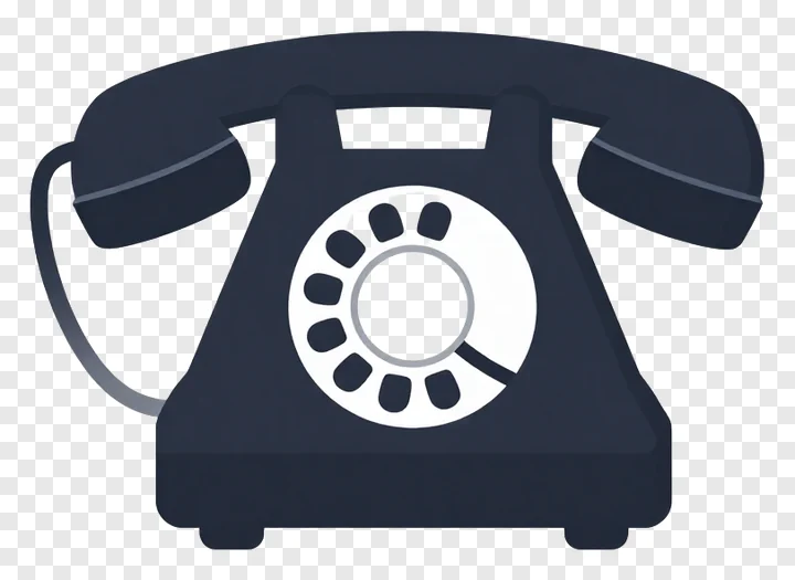 Black vintage rotary telephone on white background.