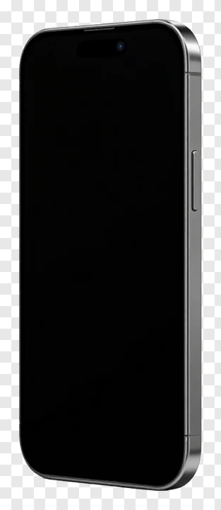 Silver smartphone in side profile view