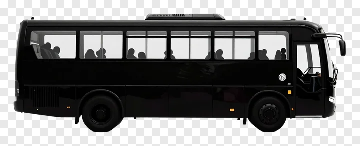 Black bus vehicle silhouette on white.