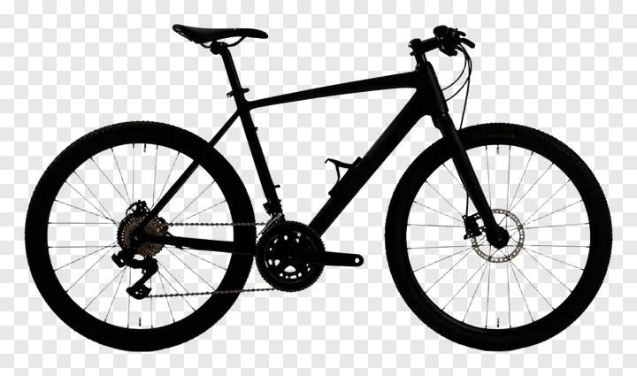 Black mountain bike silhouette on white.