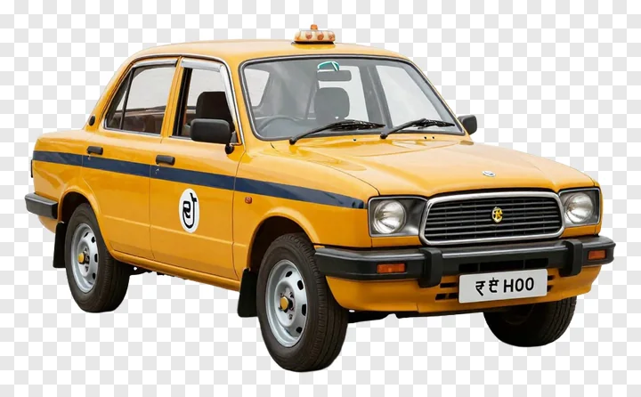 Yellow taxi cab from Kolkata India.