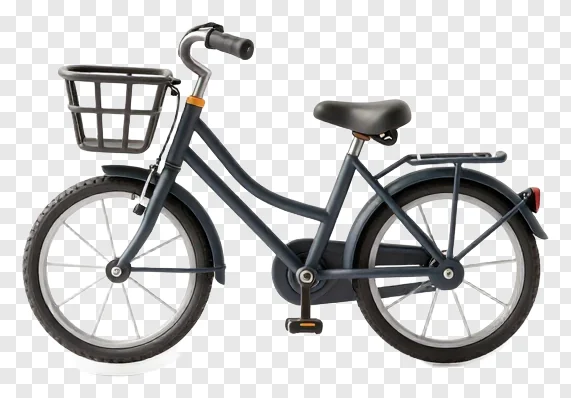 A dark blue bike featuring a front basket.