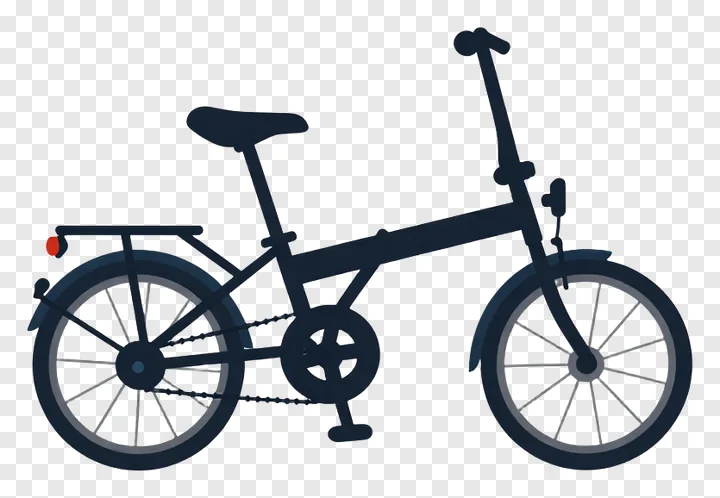 Black foldable bike featuring a front cargo rack on white background.