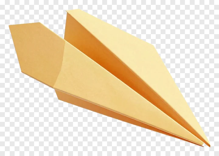 A golden paper airplane flying.