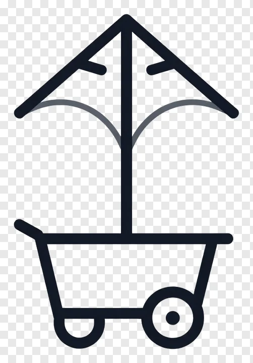 Cart for launching wind-blown kites