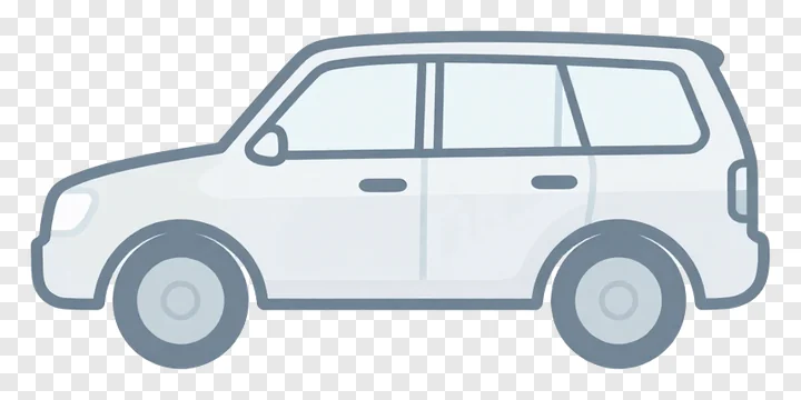 Side profile of a light-colored SUV vehicle.