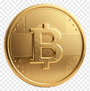 A golden Bitcoin coin with a raised symbol.
