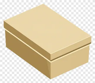 A beige rectangular box with a lid.