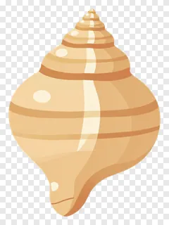 A beige shankh conch shell with smooth texture and horizontal stripes.
