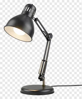 Black adjustable desk lamp with cord.