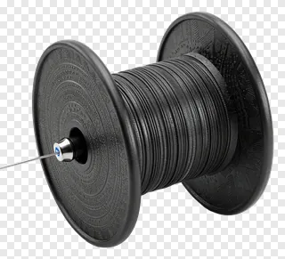 Black kite string spool with decorative patterns