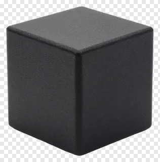 Black matte cube with textured surface.