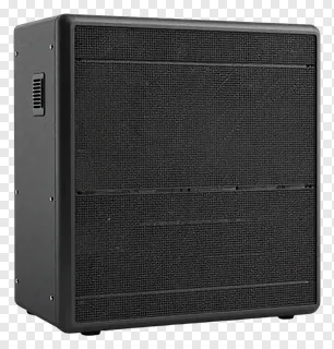 Black speaker with mesh grille and side vents