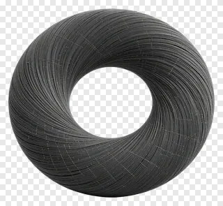 A black torus 3D object on a white background.