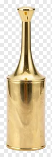 A brass kalash with a tapered neck and polished surface.
