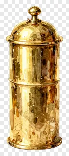 Watercolor-style brass kalash container