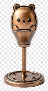Bronze gear shift lever shaped like a bear.
