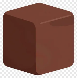 A brown matte cube shown in 3D.