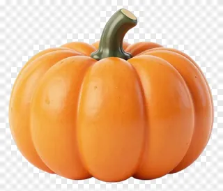 An orange pumpkin with a green stem.