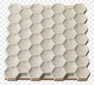Square ceramic tile with hexagonal pattern.