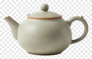 A ceramic teapot with a speckled glaze.